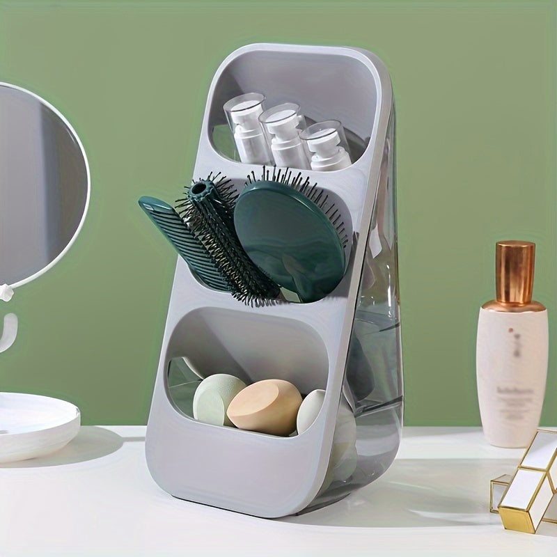 Luxurious Cosmetic Storage Rack - Spacious Lightweight Organizer for Lipsticks, Brushes & Stationery, No Installation Needed, Easy Access & Visibility, White & Golden Design for Vanity or Desk, Makeup Storage Organizer, Sleek Organizer, Modern Aesthetic