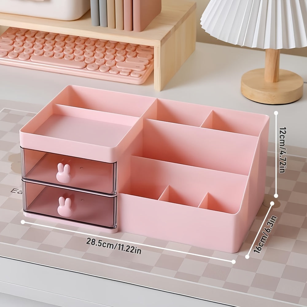 1pc Multifunctional Desktop Storage Box, Vanity Organizer, Cosmetics Organizer Suitable for Bathroom, Bedroom, Desktop; a Gift for Mom, Teacher, Or Grandma; Home Decor, Bathroom Decor, Bathroom Accessories.