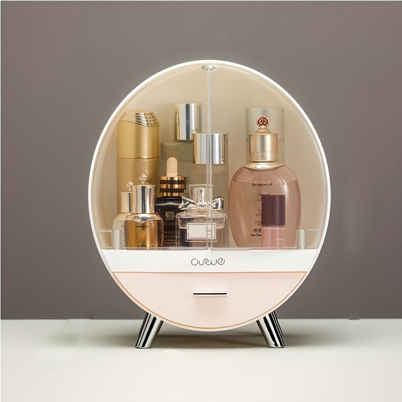 1pc Dustproof Cosmetic Storage Box, Desktop Multi-layer Drawer Storage Box, Cosmetic Lipstick Eyebrow Pencil Storage Container, Large Capacity Makeup Organizer, Vanity Decor