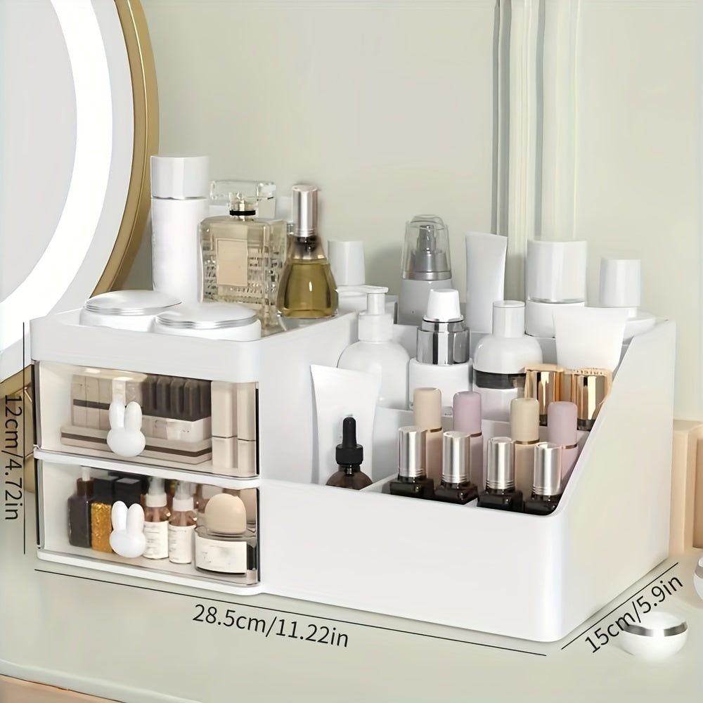 1pc Multifunctional Desktop Storage Box, Vanity Organizer, Cosmetics Organizer Suitable for Bathroom, Bedroom, Desktop; a Gift for Mom, Teacher, Or Grandma; Home Decor, Bathroom Decor, Bathroom Accessories.