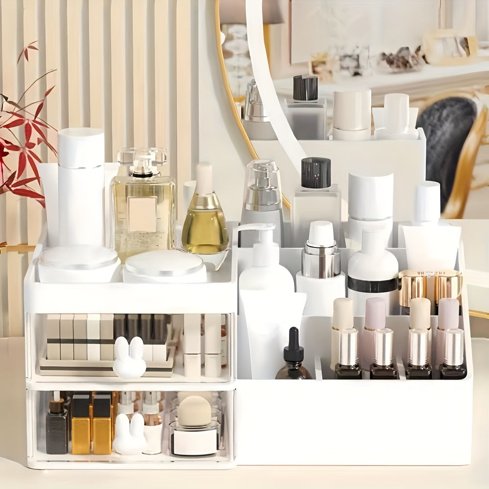 1pc Multifunctional Desktop Storage Box, Vanity Organizer, Cosmetics Organizer Suitable for Bathroom, Bedroom, Desktop; a Gift for Mom, Teacher, Or Grandma; Home Decor, Bathroom Decor, Bathroom Accessories.