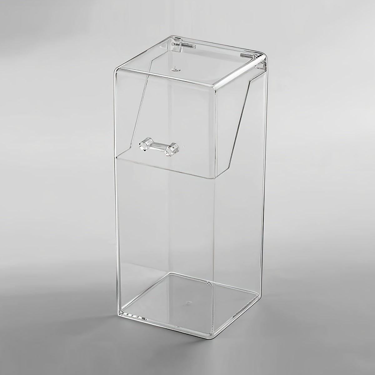 1 Clear Acrylic Desk Organizer with Lid - Dustproof Storage Box for Makeup Brushes & Pens, Sleek Transparent Design for Easy Access & Visibility, Makeup Brush Holder|Modern Storage Solution|Clear Acrylic Material