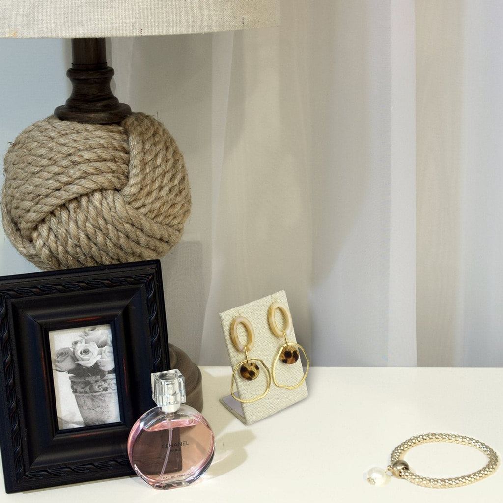#ED-2140N-LE Burlap Linen Earring Display Stand