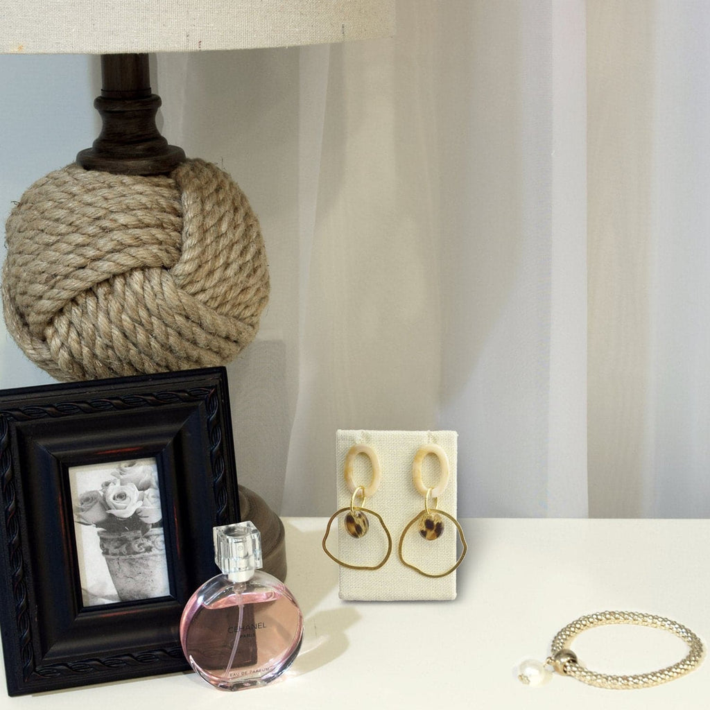 #ED-2140N-LE Burlap Linen Earring Display Stand