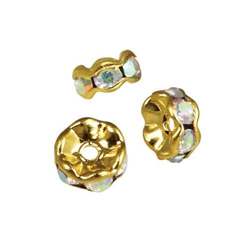 #FM-R006G-CRYSAB Crystal AB Rhinestone Rondelle, 6mm