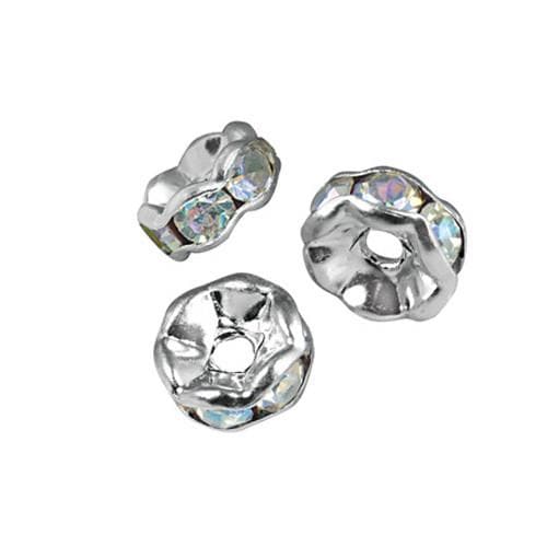 #FM-R008S-CRYSAB Crystal AB Rhinestone Rondelle, 8mm