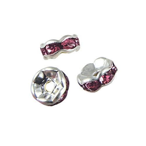 #FM-R008S-ROS Rose Rhinestone Rondelle, 8mm