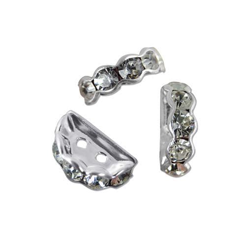 #FM-SB712S-CRYS Crystal Half Moon Rhinestone Rondelle, 7mm x 12mm