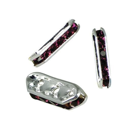 #FM-T0165S-AMY Amethyst Trapezium Rhinestone Rondelle, 16mm x 5mm