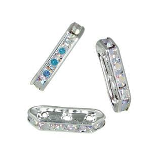 #FM-T0206S-CRYSAB Crystal AB Trapezium Rhinestone Rondelle, 21mm x 6mm