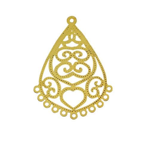 #FMB-9300C Silver Plated Brass Charm, 20mm x 30mm