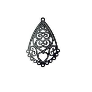 #FMB-9300C Silver Plated Brass Charm, 20mm x 30mm