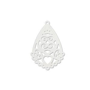 #FMB-9300C Silver Plated Brass Charm, 20mm x 30mm
