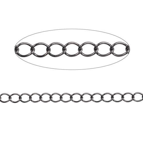 #FMC-9013BK Black Curb Link Chain, 4.2mm x 5.2mm