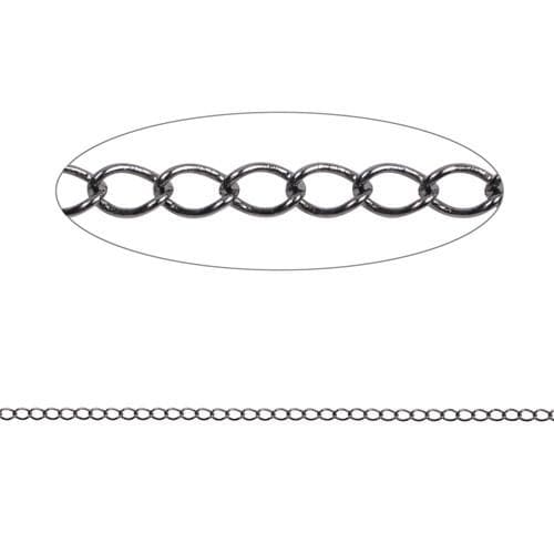 #FMC-9024BK Black Curb Link Chain, 2.8mm x 4mm