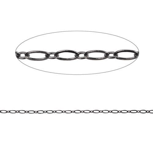 #FMC-9124BK Black Curb Link Chain, 3.3mm x 6mm