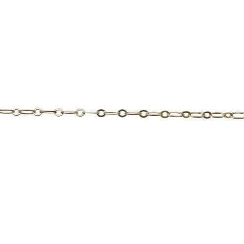 #FMC-9124G Gold Curb Link Chain, 3.3mm x 6mm