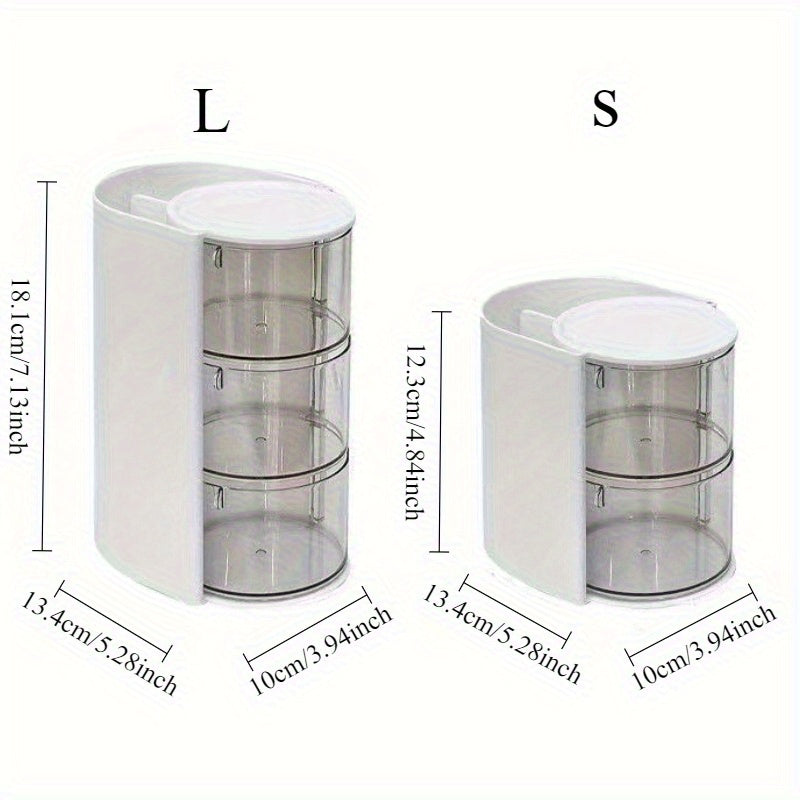 1pc Versatile Desktop Cosmetic Display, Travel-Friendly Rotating Dust-Resistant Makeup Egg Air Cushion Organizer for Dressing Tables, Multi-Tier Lipstick And Makeup Brush Holder with High Storage Capacity