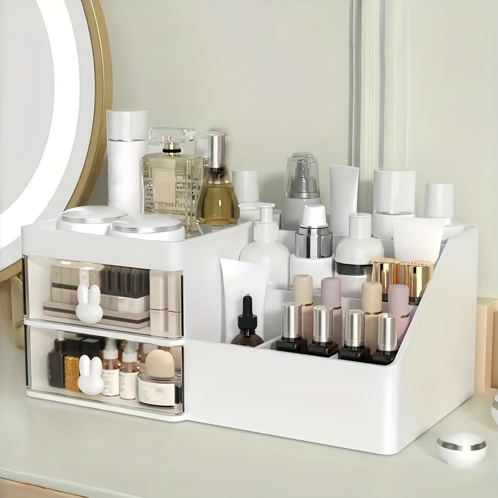 1pc Multifunctional Desktop Storage Box, Vanity Organizer, Cosmetics Organizer Suitable for Bathroom, Bedroom, Desktop; a Gift for Mom, Teacher, Or Grandma; Home Decor, Bathroom Decor, Bathroom Accessories.