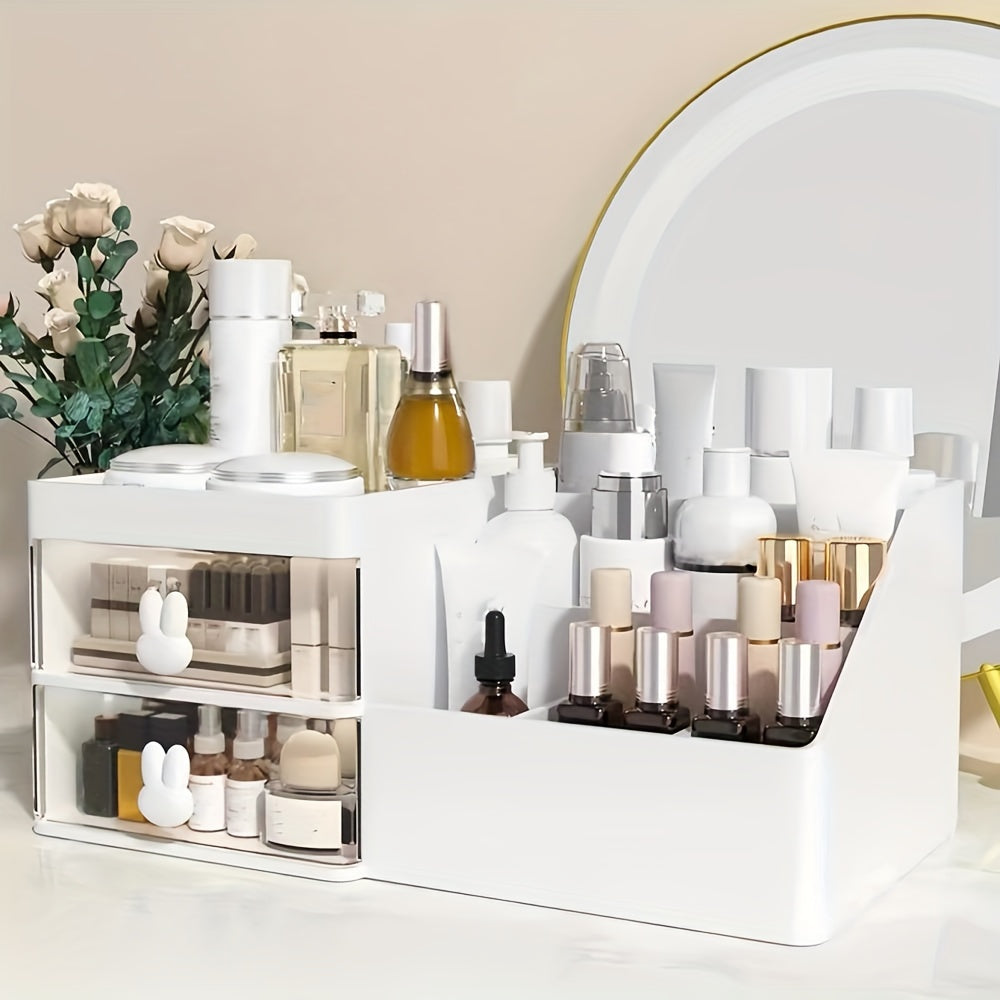 1pc Multifunctional Desktop Storage Box, Vanity Organizer, Cosmetics Organizer Suitable for Bathroom, Bedroom, Desktop; a Gift for Mom, Teacher, Or Grandma; Home Decor, Bathroom Decor, Bathroom Accessories.